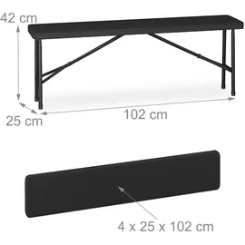 Relaxdays Bierzeltgarnitur klappbar, schwarz