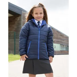 Result Gefütterte Kinder Steppjacke/Black/Orange, XXL (164) - XXL