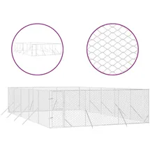 vidaXL Outdoor-Hundezwinger 6 x 10 x 2 m Stahl Silber