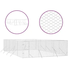 vidaXL Outdoor-Hundezwinger 6 x 10 x 2 m Stahl Silber