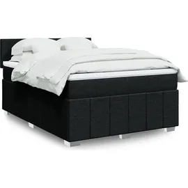 vidaXL Boxspringbett mit Matratze Schwarz 140x200 cm Stoff
