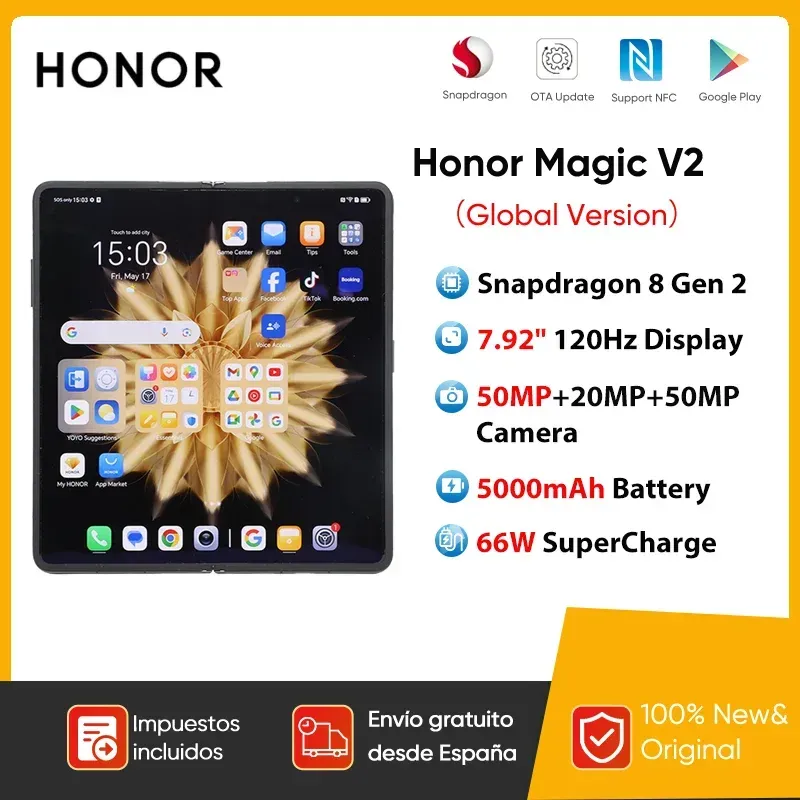 Globale Version HONOR Magie v2 5g faltbare Smartphone Snapdragon 8 Gen2 LTPO Oled Display 120Hz 50mp Dreifach kamera Android Mobile