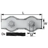Dörner + Helmer Seilklemme 2 mm Stahl galvanisch verzinkt Grau/ Silber