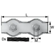 Dörner + Helmer Seilklemme 2 mm Stahl galvanisch verzinkt Grau/ Silber