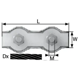 Dörner + Helmer Seilklemme 2 mm Stahl galvanisch verzinkt Grau/ Silber