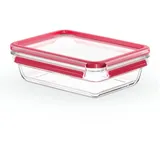 Emsa Clip&Close Glas rechteckig 1.1l Aufbewahrungsbehälter rot (N10409)