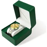 Energather Watch Box, PU-Leder Uhrenaufbewahrung Uhrenbox Herren mit Abnehmbarem Kissen, Tragbarer Uhren Box Watch Case Uhrenbox Damen und Uhrausstellungsbox für Uhren (grün)