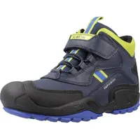 GEOX J New Savage Boy B A Sneaker, Navy/Lime Green, 26 EU