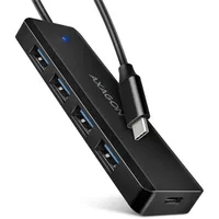 AXAGON HUE-C1C USB 3.0, 5-Port Hub, USB-C 4 Ports), Dockingstation - 20cm, Schwarz