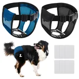 BHHTBB Läufigkeitshose für Hündinnen, 2er Pack Hundewindeln für Hündinnen, Hundehöschen Läufigkeit mit 12 Hygienepads, Waschbare Schutzhose für Weibchen Hunde Läufigkeit (L)