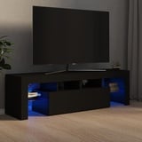 SECOLI TV Schrank led 140cm TV Lowboard mit LED TV Board LED Lowboard TV Schrank Fernsehschrank fernsehtisch tv Cabinet tv Bank TV möbel-Schwarz-140x36,5x40 cm