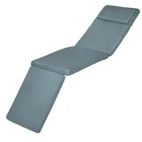 Beautissu Luxus Deckchair Auflage LoftLux DC, 175x45x5cm, Taubenblau - Blau