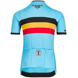 Bioracer Belgium Icon Classic Kinder Kurzarmtrikot blau