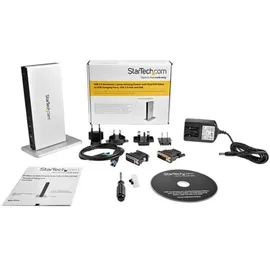 Startech StarTech.com Dual Monitor Dockingstation mit USB 3.0 auf DVI-I & DVI-D und Adaptern für VGA & HDMI, 5x USB 3.0 & Audio - Vertikale DVI Dockingstation für ChromeOS, Mac & Windows (USB3SDOCKDD)