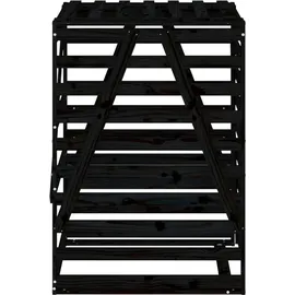 vidaXL Mülltonnenbox Schwarz 84x90x128,5 cm Massivholz Kiefer