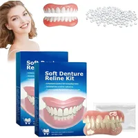 Soft Denture Silicone Reline Kit, Denture Silicone Reline, Soft Denture Reliner Kit, Soft Denture Reline Kit for Men and Women (2Box)