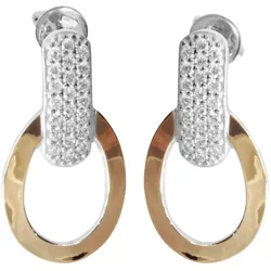 Paar Ohrstecker OSTSEE-SCHMUCK "Ostsee-Schmuck Ohrstecker Sunny Exklusiv", weiß, Ohrringe, Damen, 22 x 12mm, Silber 925 (Sterlingsilber)
