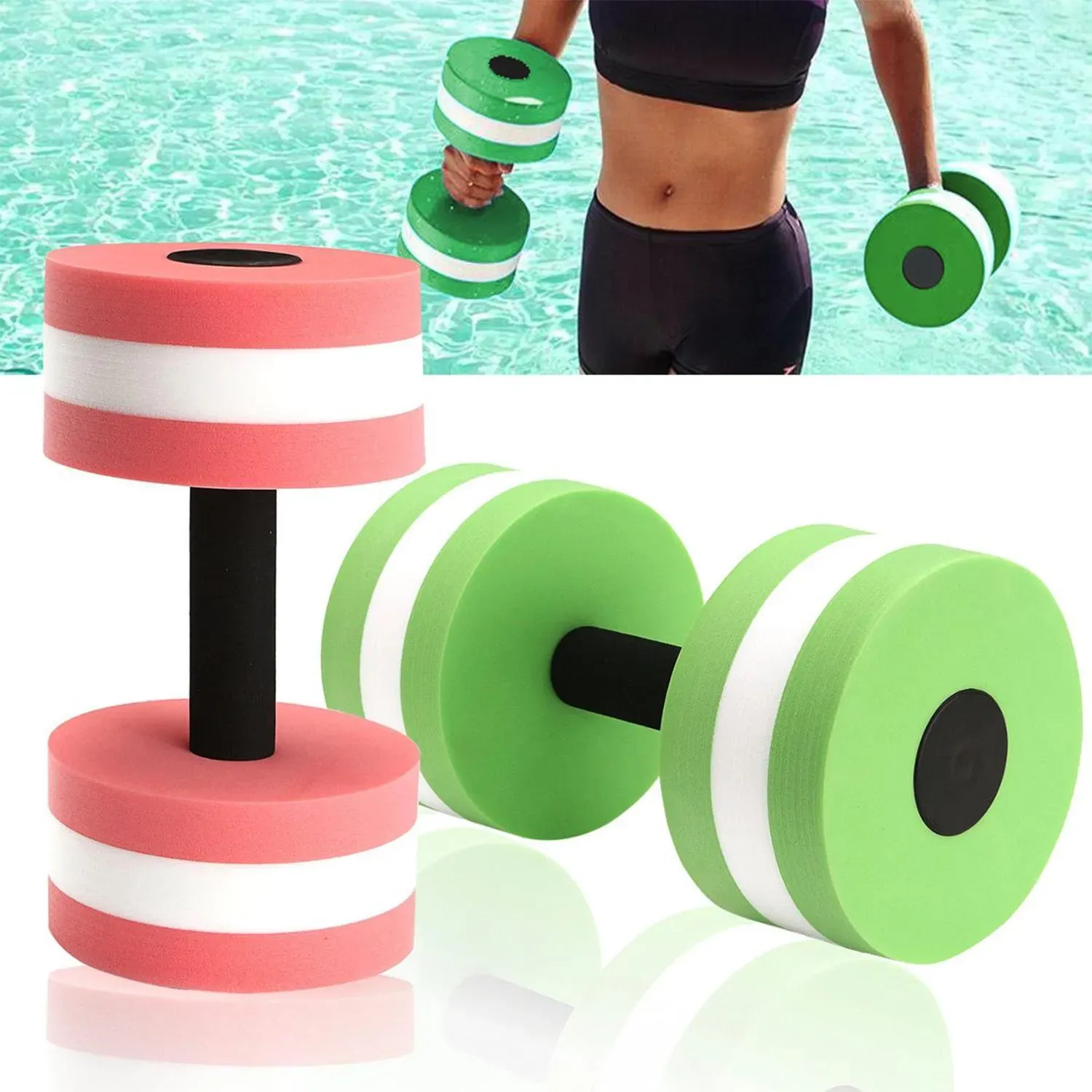 2PCS Aquatische Übung Hanteln Pool Widerstand Wasser Hanteln Wasser Fitness Workout Arm Übung