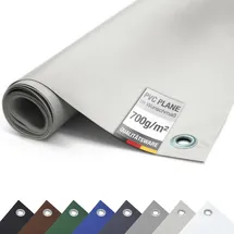 ANKO Planen 700 g/m2 PVC LKW 700g/m2 mit ÖSEN Abdeckplane Schutzplane matt reißfest stabil (Lichtgrau, 3m x 2m)