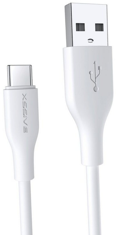 COFI 1453 3 Meter Schnell-Ladekabel 2.4A USB zu Typ-C (USB-C) weiß Smartphone-Kabel, (300 cm) weiß