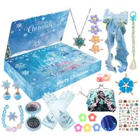 Adventskalender 2024 für Mädchen 24 Füllungen Weihnachten Countdown Kalender Surprise Geschenk mit Halskette Haarschmuck Geldbörse usw
