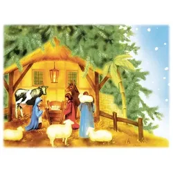 Mank Airlaid Tischset Weihnachtskrippe, 40 x 30cm, 100 Stück - Platzdeckchen Weihnachten