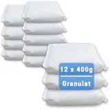 12 x 400 Gramm (4E) Luftentfeuchter Nachfüllpack Vliesbeutel XXL Box Granulat Nachfüllen Raumentfeuchter (neutraler Duft)