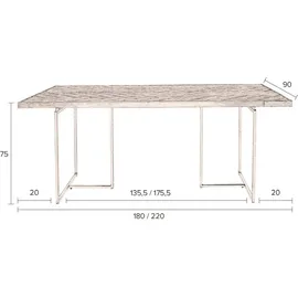 Dutchbone Esstisch CLASS EICHE mit Fischgrät Platte 180 x 90 cm von DutchBone - Braun