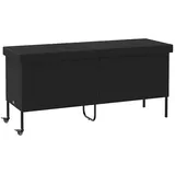 vidaXL Gartentruhe mit Rollen Schwarz 160x55x75 cm Poly Rattan