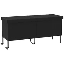 vidaXL Gartentruhe mit Rollen Schwarz 160x55x75 cm Poly Rattan