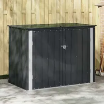 vidaXL Gartenlagerbox 151,5 x 82 x 110,5 cm Stahl schwarz