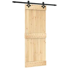 vidaXL Natürlich und Schwarz rechts 80 x 210 cm Braun