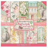 Stamperia Scrapbooking Block Katze und Orchidee 10 Blätter 30,5 cm x 30,5 cm