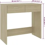 vidaXL Schreibtisch Sonoma-Eiche 80x40x75 cm Holzwerkstoff