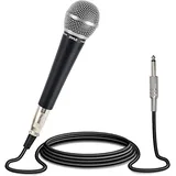 PYLE Audio Pyle Karaoke Mikrofon - Gesangsmikrofon, microphone, Dynamisches Mikrofon mit Beweglicher Spule, Unidirektionale Nierencharakteristik, 4,5 Meter langem XLR-auf-6,35mm-Audiokabel für Karaoke Box