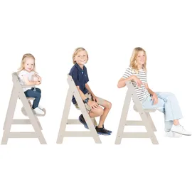 roba Babyhochstuhl Sit Up Flex - Mitwachsender Hochstuhl aus Holz - Verstellbarer Kinderhochstuhl mit Schrittgurt - ab 6 Monaten bis 70 kg - Cashmere/Beige