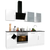 WIHO KÜCHEN Küchenzeile Cali 220 cm grau|weiß