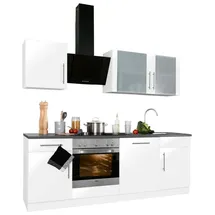 WIHO KÜCHEN Küchenzeile Cali 220 cm grau|weiß