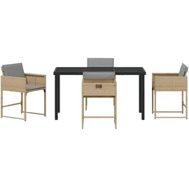 vidaXL Garten Essgruppe 5 pcs Beige Poly-Rattan - Beige