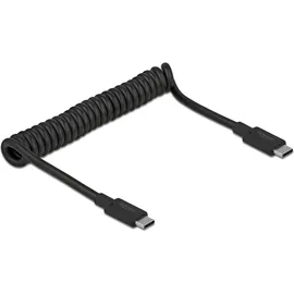 DeLock USB 3.1 Gen 2 Coiled Cable Type-C male to Type-C male PD 3 A E-Marker
