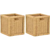 Set/2 Regalkorb Schubfach Rattan Schübe Box Regalkorb Schrankkorb (Honig)