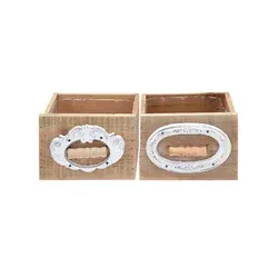 Deko Holzschublade creme sortiert 501629000110 18,5x15x13,5cm