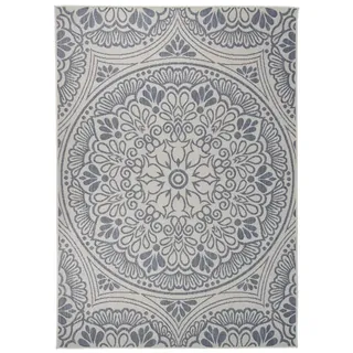 vidaXL Outdoor-Teppich 140 x 200 cm blaues muster