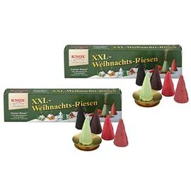 Knox Duftkerze 071598, Räucherkerzen 2er Set XXL Weihnachtsriesen, je Packung 5 Düfte - Made in Germany