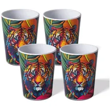 awave Shotbecher Schnapsgläser Set 4-teilig aus rPET, 4 cl, Eichstrich bei 2 cl 4 cl, Stapelbar, Mehrweg Wiederverwendbar Recycelbar Robust Spülmaschinengeeignet, Mehrwegbecher Partybecher Trinkbecher