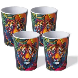 awave Shotbecher Schnapsgläser Set 4-teilig aus rPET, 4 cl, Eichstrich bei 2 cl 4 cl, Stapelbar, Mehrweg Wiederverwendbar Recycelbar Robust Spülmaschinengeeignet, Mehrwegbecher Partybecher Trinkbecher