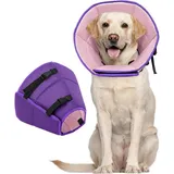 Kuoser Schutzkragen Verstellbare Halskrause Leckschutz Hund Lila Gr. L 34-44cm lila