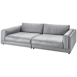 KAWOLA Big Sofa RAINA Leder grau