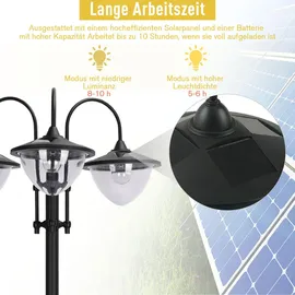 Outsunny Solarlaterne mit Blumentopf 55 x 189 cm schwarz