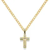 HOPLO Kreuzanhänger Anhänger Kreuz 585 Gold mit Kette 2,6 mm 585 Gold, Made in Germany